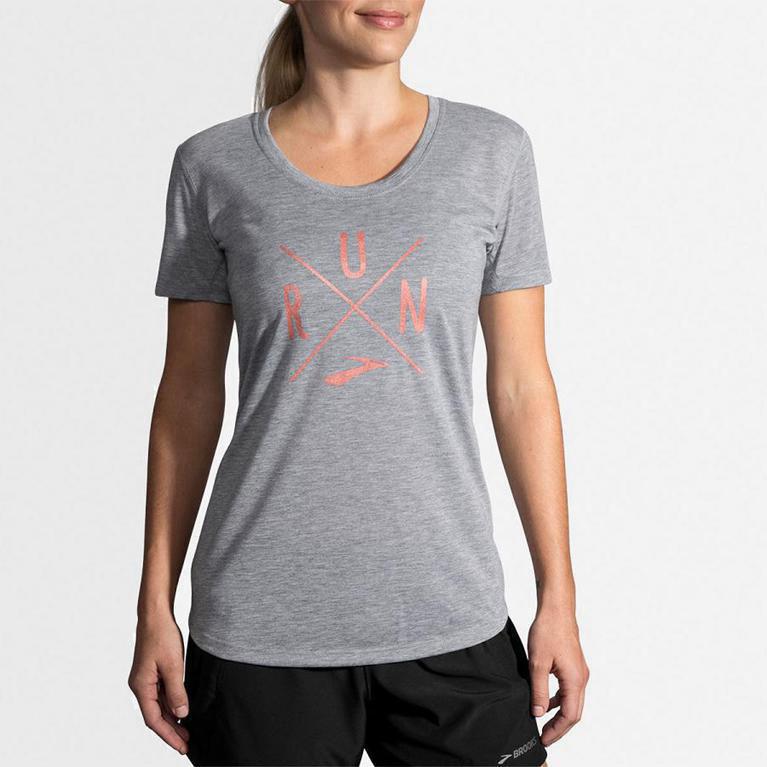 Brooks Distance Graphic - Camiseta Sin Mangas Mujer - Gris (QE0925318)